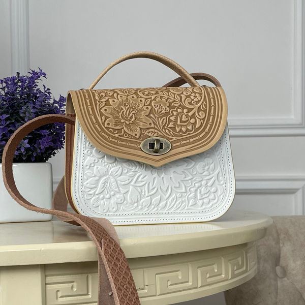 White Ivory Unique Leather Bag Vector leather craft