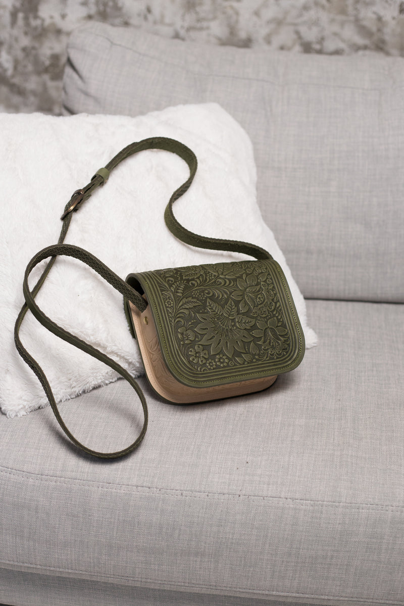 Olive & Ivory  Leather Handbag