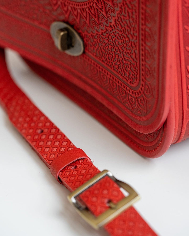 Red Leather Shoulder Bag