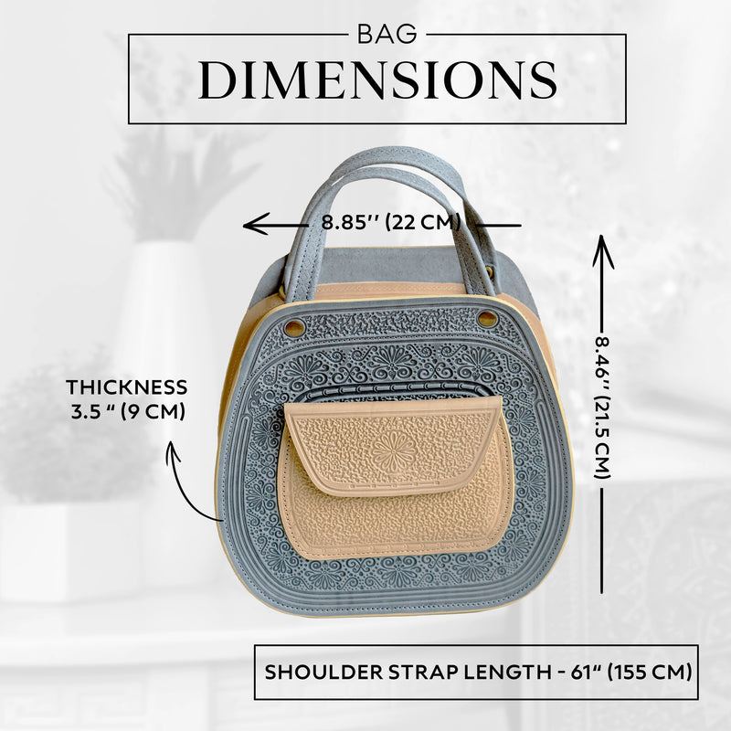 Gray-Beige Leather Bag