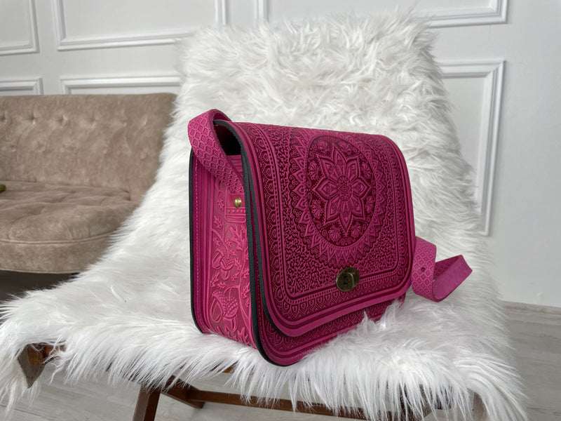 Pink Leather Shoulder Bag