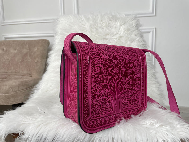 Pink Leather Shoulder Bag