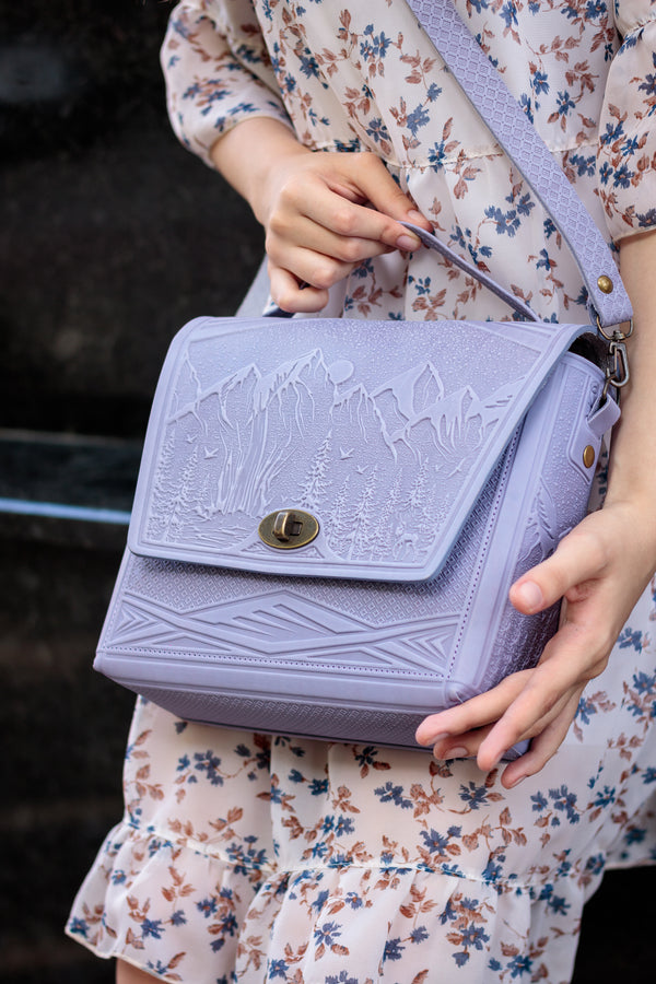 Lavender Women Leather Shoulder Bag