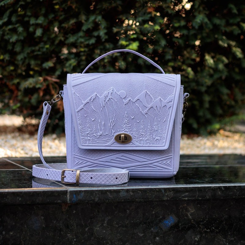 Lavender Women Leather Shoulder Bag