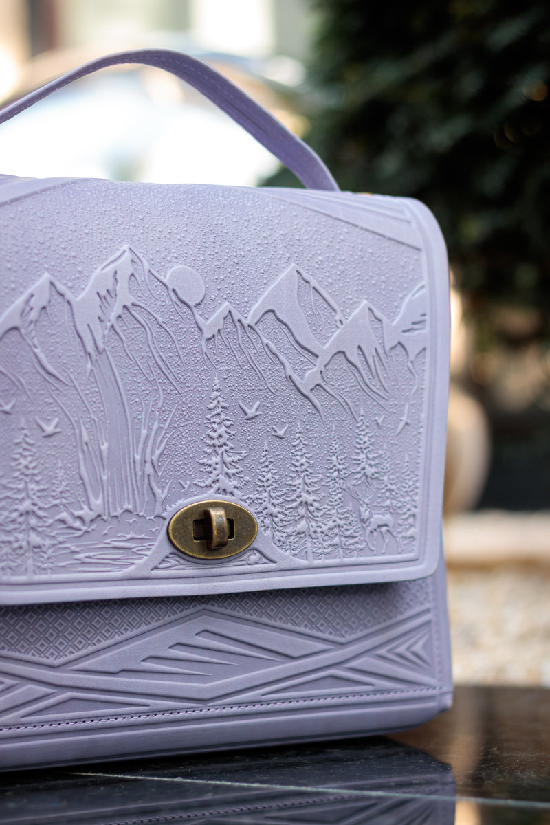 Lavender Women Leather Shoulder Bag