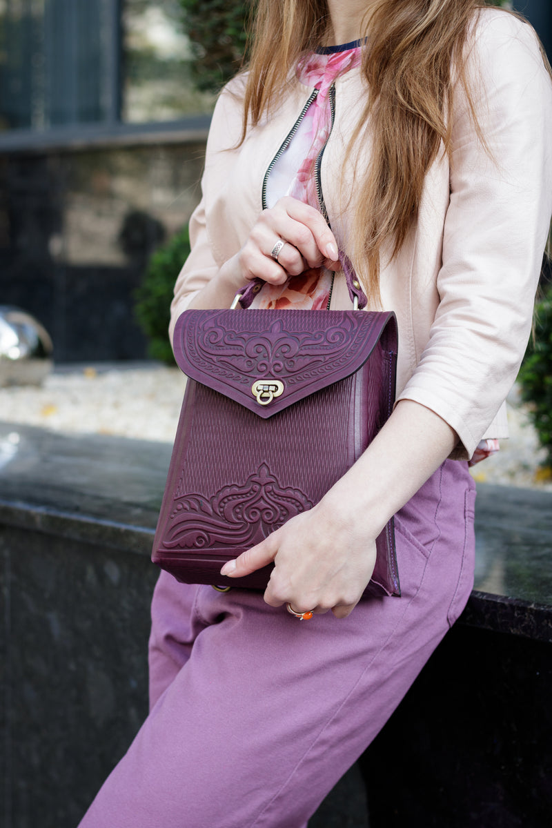 Violet Leather Women’s Backpack-bag