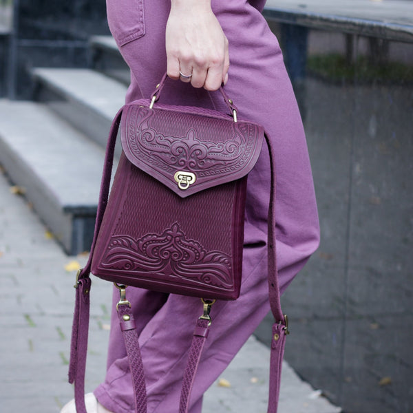 Violet Leather Women’s Backpack-bag
