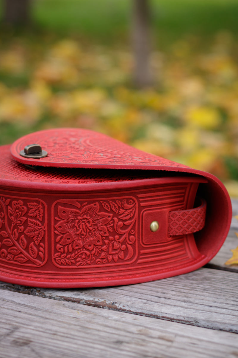 Red Leather Shoulder Bag