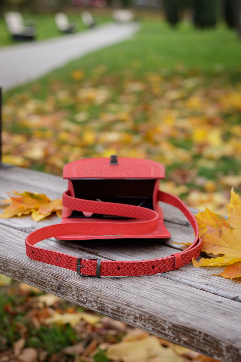 Red Leather Shoulder Bag