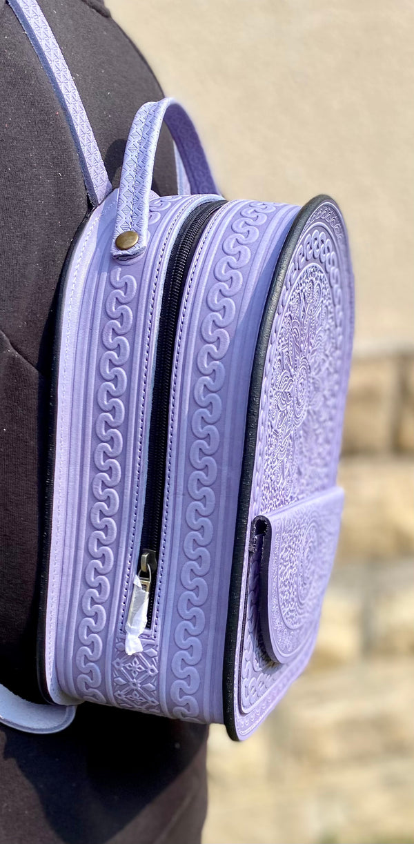 Lavender Leather Backpack