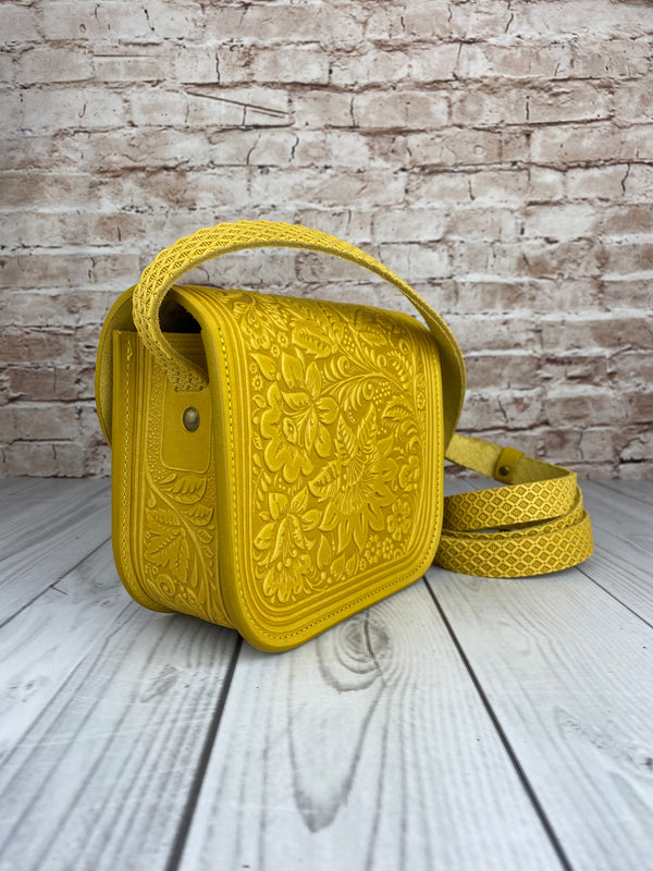 Yellow Leather Shoulder Bag