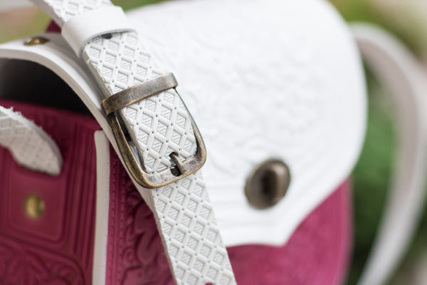 White&Pink Leather Bags Handmade