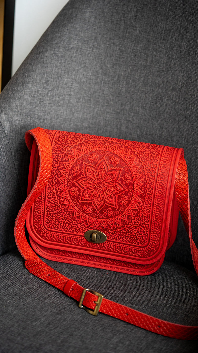 Red Leather Shoulder Bag