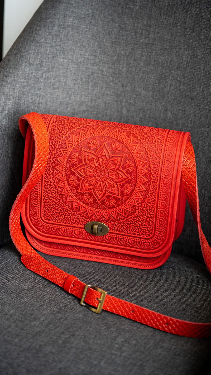 Red Leather Shoulder Bag