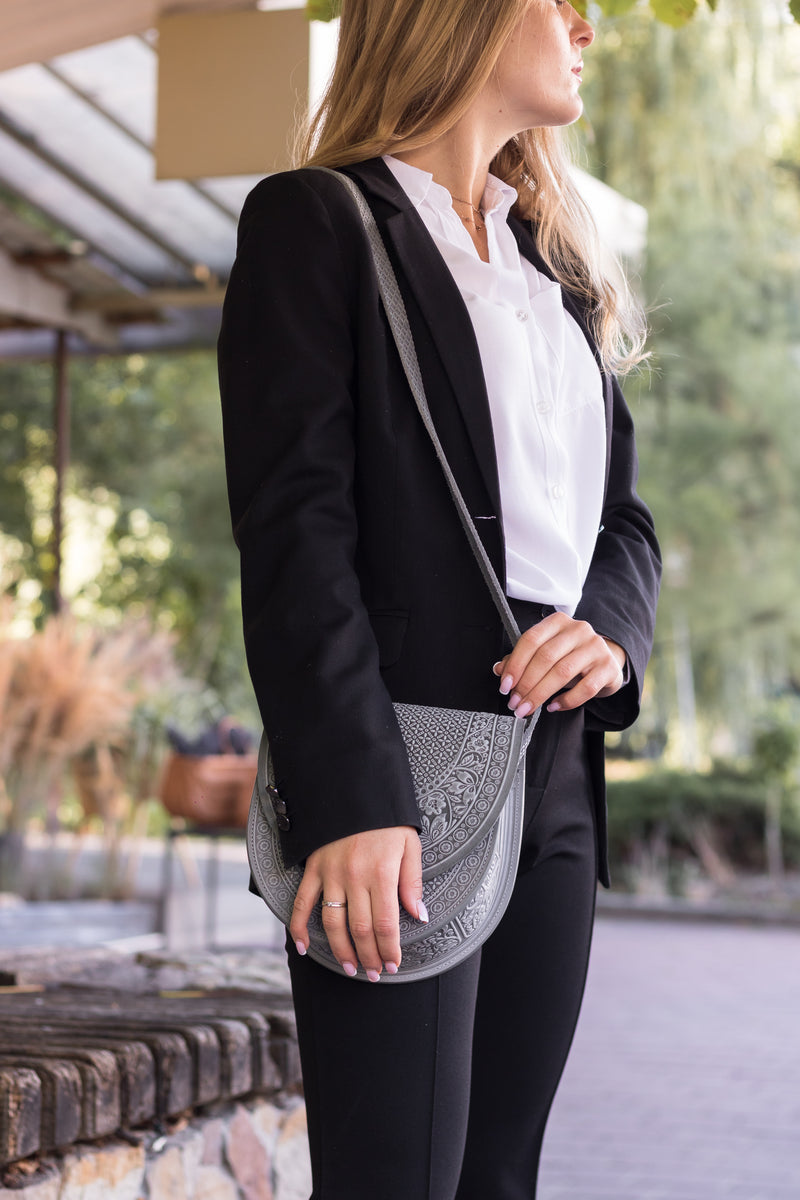 Grey Leather Bag