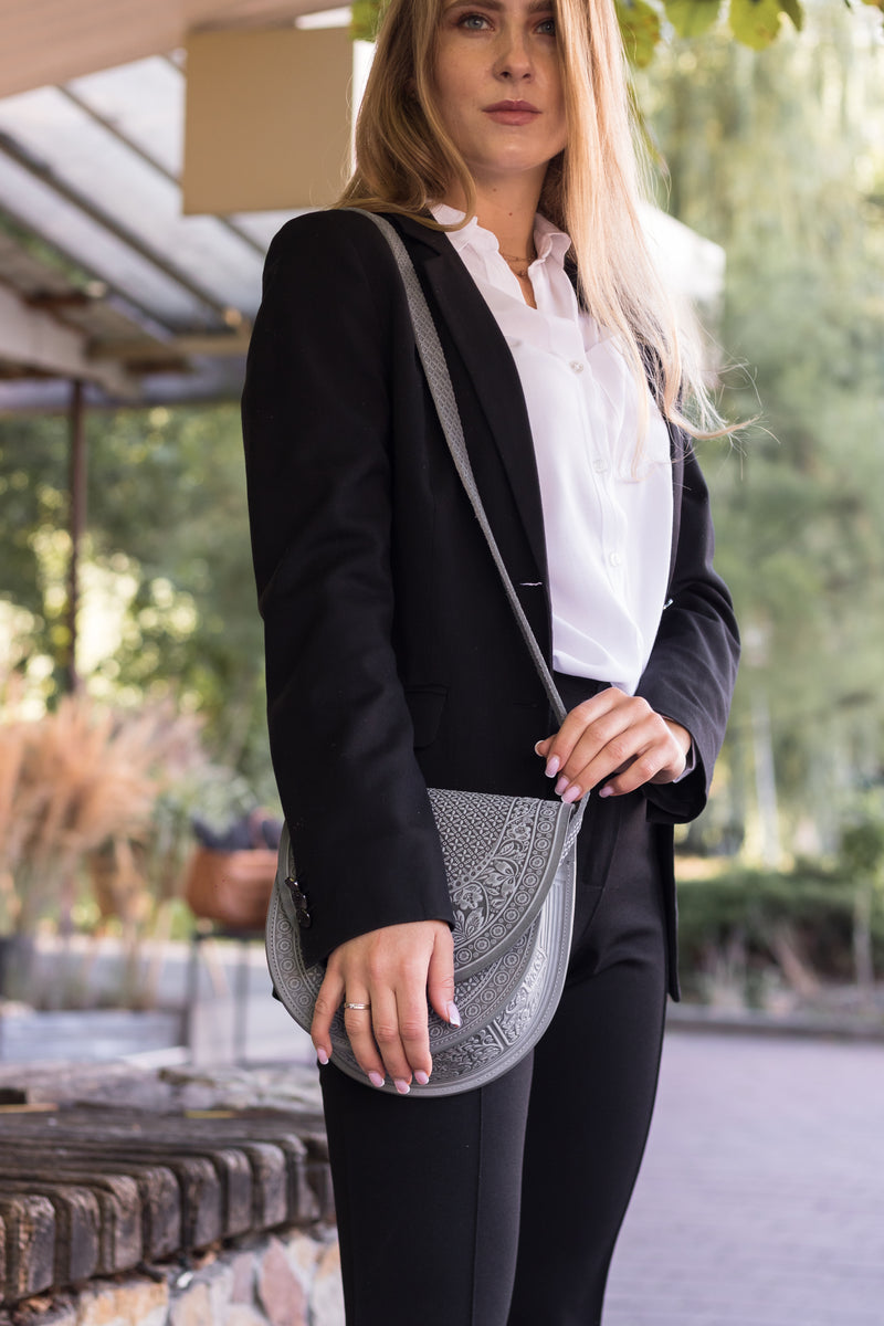 Grey Leather Bag