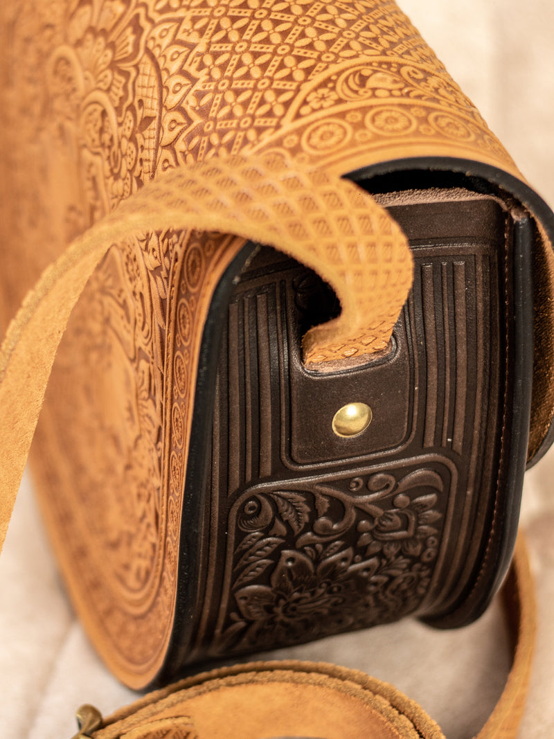 Ivory&Brown Shoulder Handbag