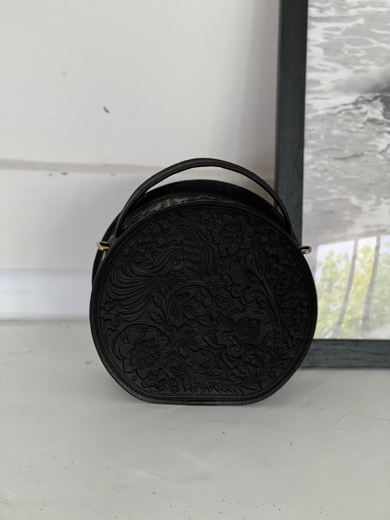 Black Leather Shoulder Bag Handmade