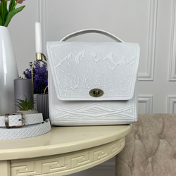 White Leather Satchel Bag