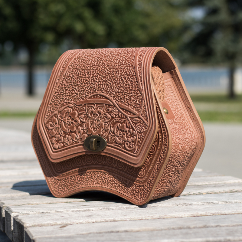 Embossed leather purse sale