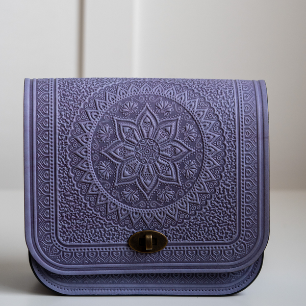 Lavender Leather Shoulder Bag