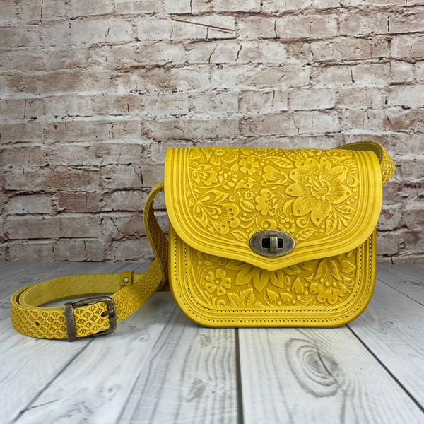 Yellow Leather Shoulder Bag