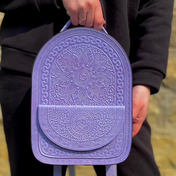 Lavender Leather Backpack