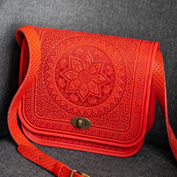 Red Leather Shoulder Bag