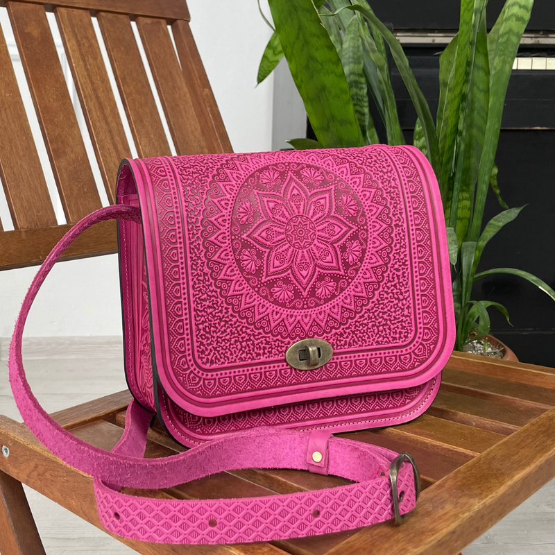 Pink Leather Shoulder Bag